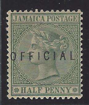 Jamaica 1890 OFFICIAL superb MNH. SG O1. See below.