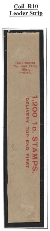 Union Roto 1d COIL Issue R 10 Very scarce Leader strip. See below.