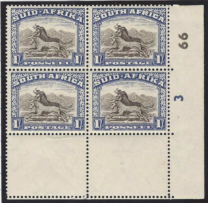 Union: 1953 Issue 6 control - dark brown vignette - superb MNH. SACC 119a. See Below.