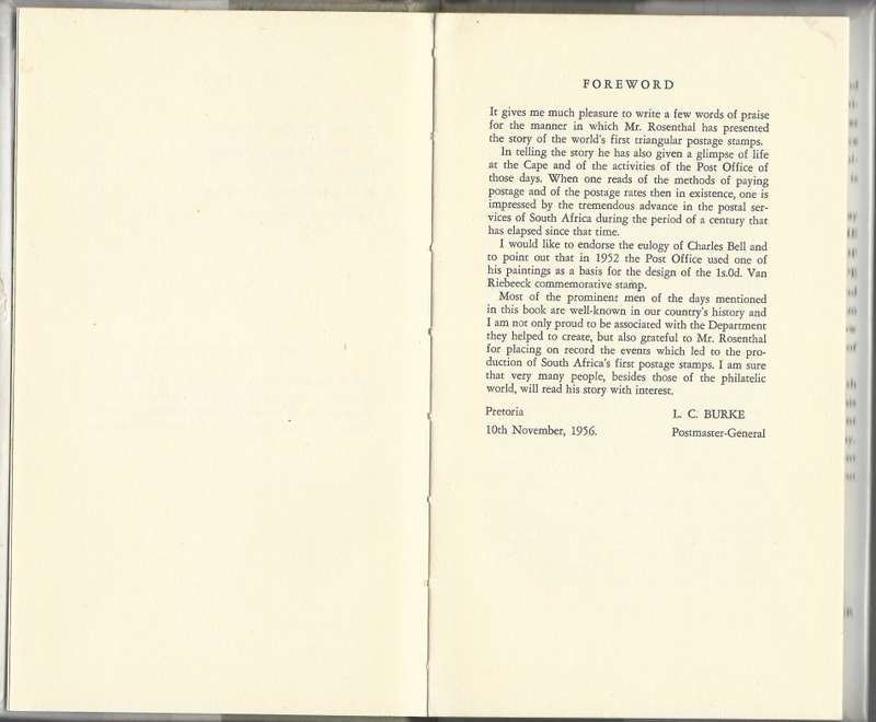 Scarce "Cape Triangular Stamp" with plate proof facsimiles by Eric Rosenthal. Outstanding. See below
