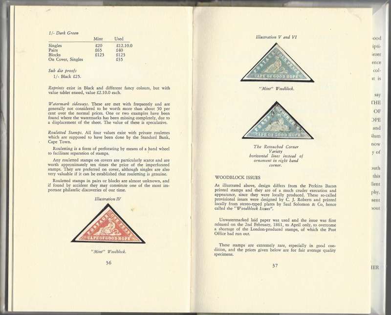 Scarce "Cape Triangular Stamp" with plate proof facsimiles by Eric Rosenthal. Outstanding. See below