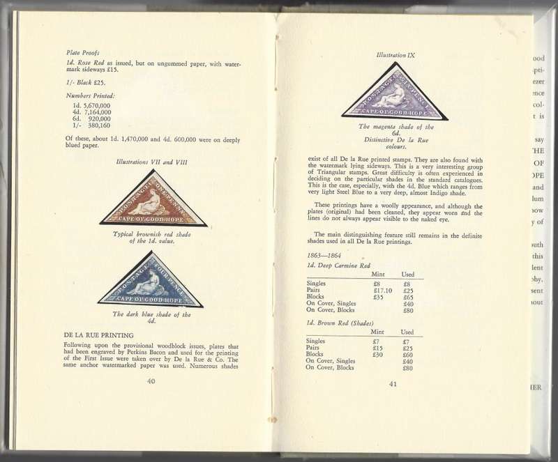 Scarce "Cape Triangular Stamp" with plate proof facsimiles by Eric Rosenthal. Outstanding. See below