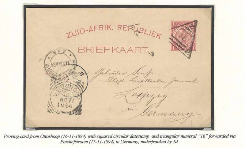 Transvaal: Rare Proving Triangular No. "16" and Squared Octagonal cds. OTTOSHOOP. See below.