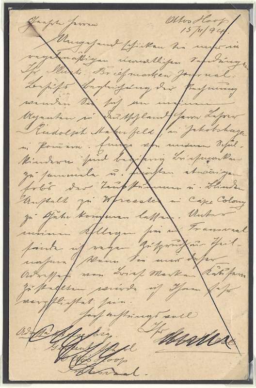 Transvaal: Rare Proving Triangular No. "16" and Squared Octagonal cds. OTTOSHOOP. See below.