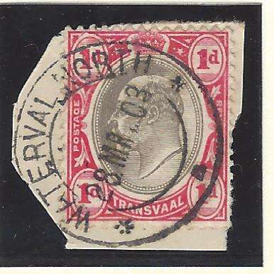 Transvaal : `WATERVAL NORTH`- VERY RARE (Putzel) cds on piece. See below.