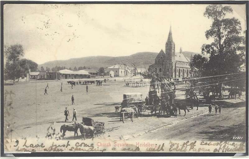 Transvaal: historic Heidelberg postcard with rare VOGELSFONTEIN R.(ail) O(ffice) cds. See below.
