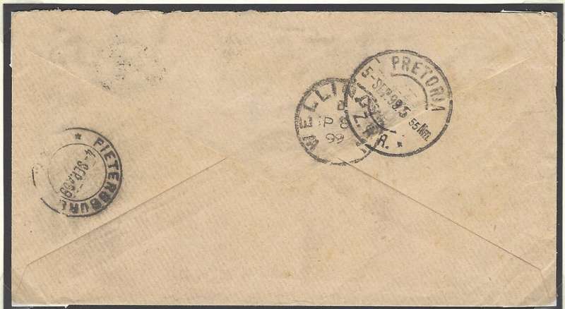 Transvaal: Scarce STERKFONTEIN Target-type Numeral Obliterator Number 26 on cover. See below.