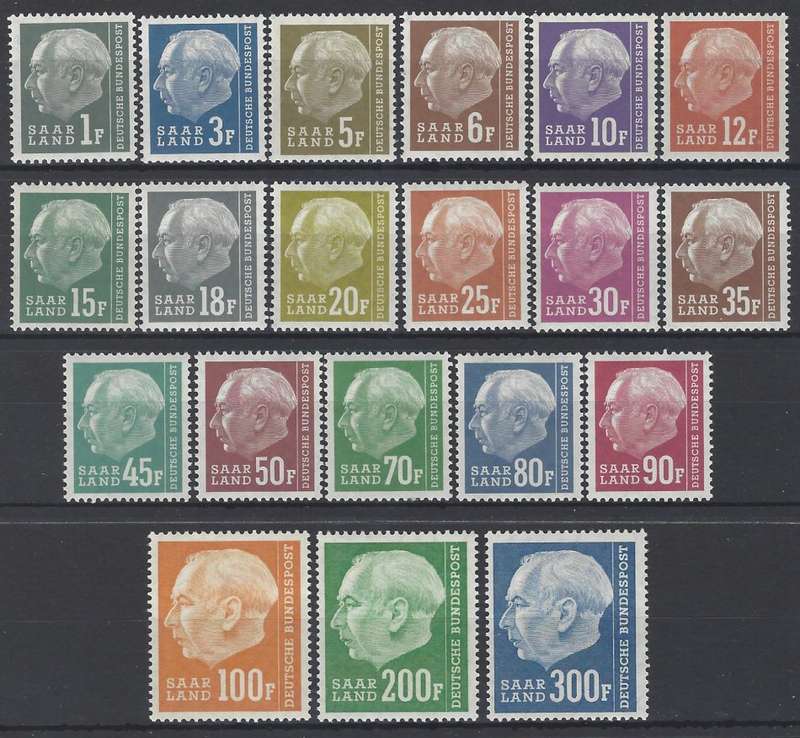 Germany (SAAR) 1957 set of 20 superb MNH. SG 406/25. See below.
