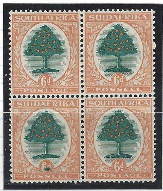 Union 1931 SACC 48 variety `GREEN MARK ON 6d` MNH/VFM. UHB41 V7. See below.