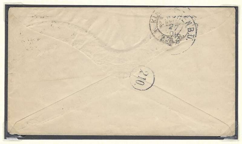 Transvaal: 1895 - The 3d letter rate to Europe from WOLMARANSSTAD. See below.