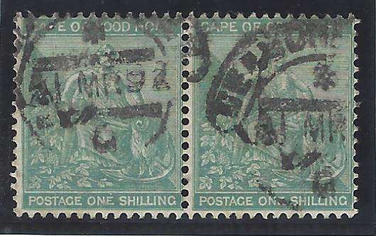 Cape Rarity: 1887 INVERTED WATERMARK. Used pair. SACC 48b. See below.