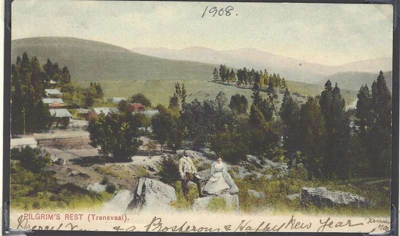 Transvaal: Johannesburg sub-offices: BRAMLEY on Scarce PILGRIMS REST postcard. See below.