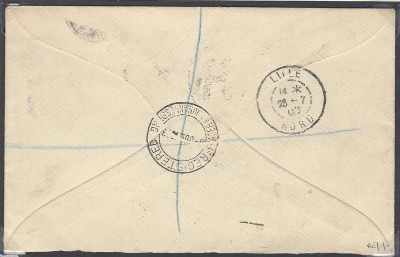Transvaal: Jhb. sub-offices: Very Scarce ("RRR") REGISTERED FRASER ST. JOHANNESBURG (Putzel type 3).