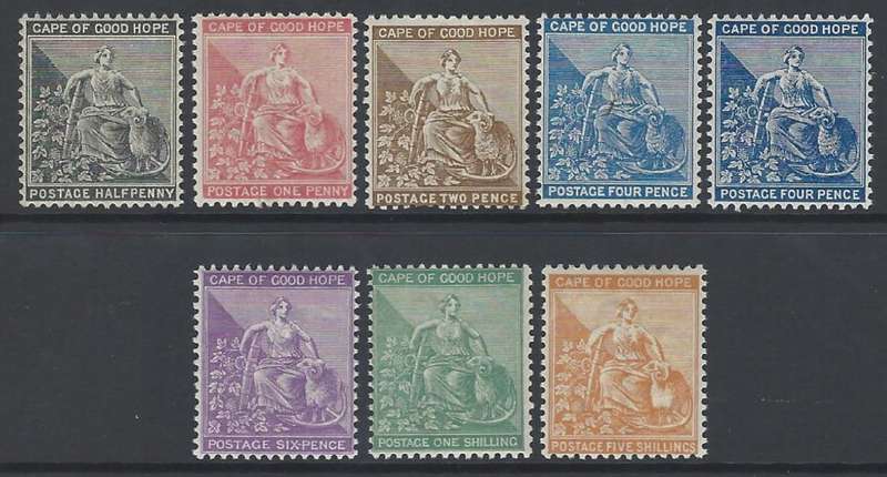 Cape Rectangular: 1884/90 extended set of 8 superb MNH. SACC 43a/9. See below.