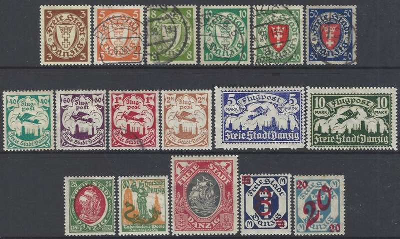Germany (Danzig) 1921/4 Good group fine mint/used. CV R700. See below.