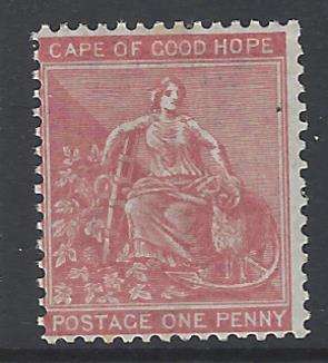 Cape 1875 1d carmine red superb MNH. SACC 24/SG 29. See below.