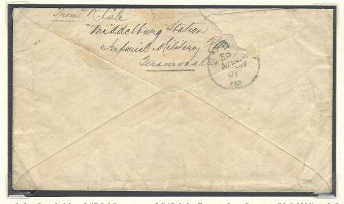 Boer War: Scarce 1901 Censored cover with GB & Tvl adhesives to Sydney, Australia. See below.