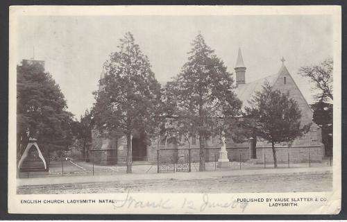 Natal: 1909 Historic postcard from LADYSMITH to USA. See below.