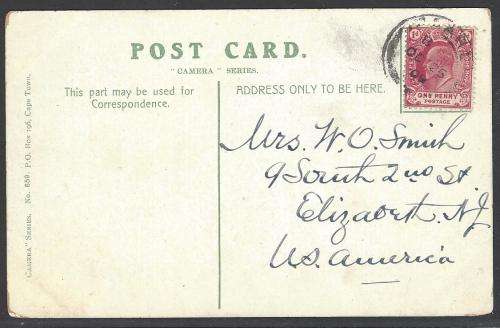 Cape: 1909 Historic postcard from PAARL to the USA. See below.