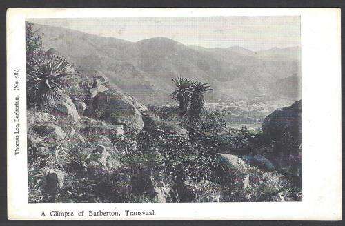 Transvaal 1908 Historic postcard from BARBERTON to the USA. See below.