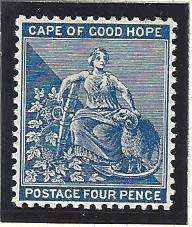 Cape 1890 4d deep blue superb MNH. SACC 46a/SG 51. See below.