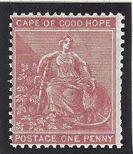 Cape Rectangular: 1875 1d carmine red MNH. SACC 24/SG 29. See below.