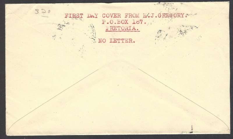 Union postal history: 1939 Huguenot set on FDC PRETORIA to ALEXANDRIA, USA. See below.