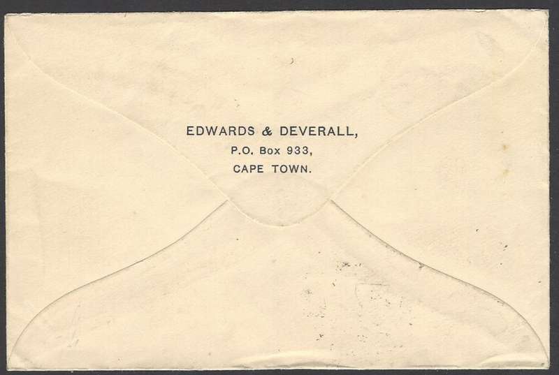Union: 1929 First Air Mail cover CAPE TOWN to EAST LONDON. See below.