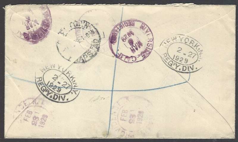 Union 1929 registered/redirected cover CAPE TOWN/PROVIDENCE, Rhode Island/RIVERSIDE, California.