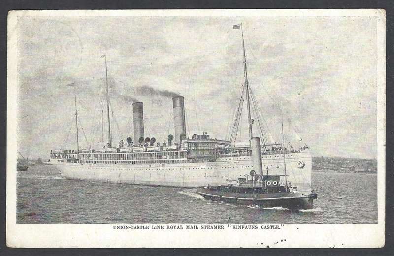 Cape Ocean PO: Latest seen: 1911 "Kinfauns Castle" card to Holland. See below.