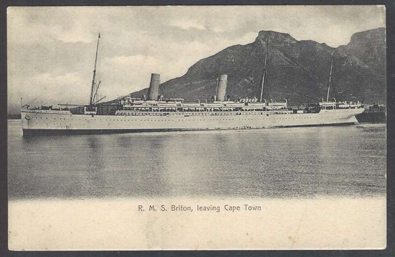 Union Maritime mail: Unused "R.M.S. Briton" post card. See below.