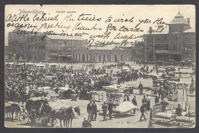 Transvaal: 1903 postcard JOHANNESBURG (counter) No. 14 (Putzel 184) to Port Elizabeth. See below.