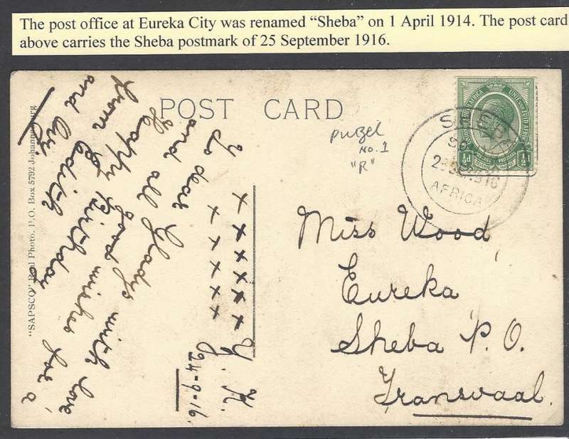 Union: Scarce 1916 postcard with SHEBA cds used locally. See below.