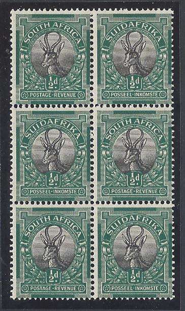 Union 1927 Pretoria Printing block with complete offset on back superb MNH. UHB 33 V11. See below.