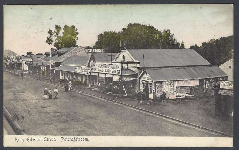 Transvaal: 1908 postcard from POTCHEFSTROOM to Pretoria. Putzel type 19 cds. See below.