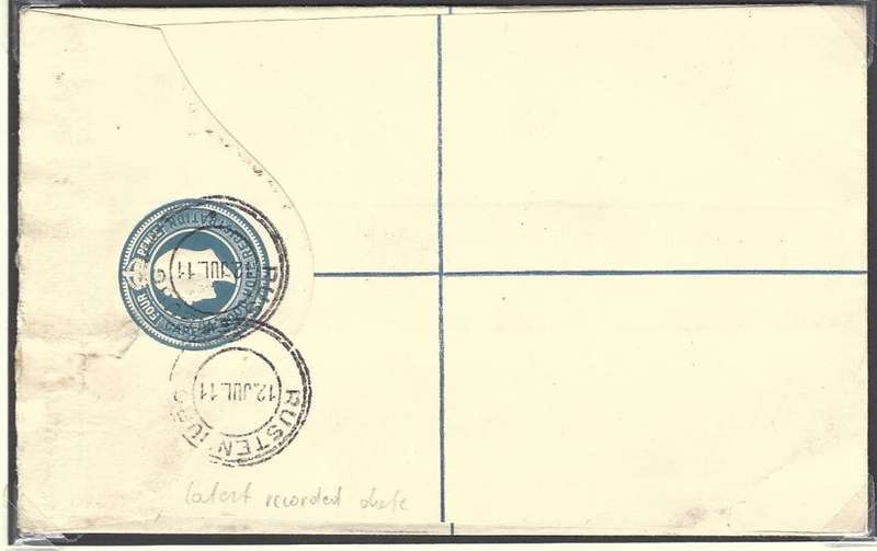 Transvaal Post Offices: Regd. RUSTENBURG & latest recorded use of 25 mm double-edged cds. See below.