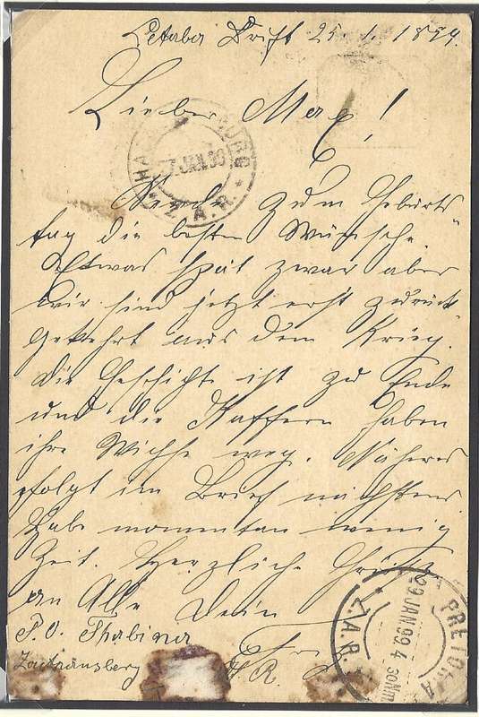 Transvaal Post Offices: THABINA via HAENERTSBURG & PRETORIA to Germany. See below.