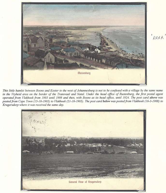 Transvaal Postal Agencies/Post Offices: Rare ("RRRR") VLAKHOEK cds - 2 cards. See below.