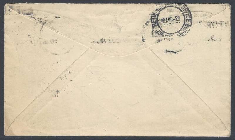 Union postal history: Scarce 1929 cover NEWVILLE & RETURNED LETTER OFFICE (1927 Pretoria 1d).