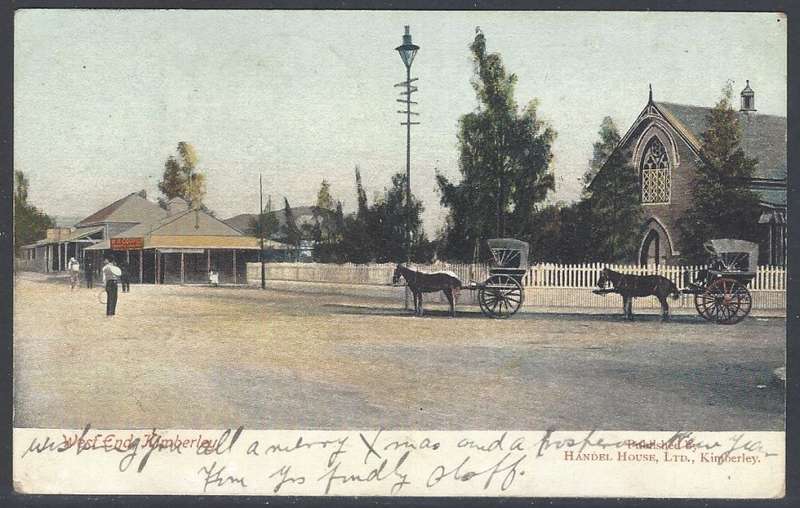 Transvaal Post Offices: 1909  Earliest SILVERTON cds on historic Kimberley postcard. See below.