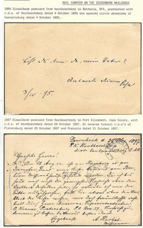 Transvaal Postal Agencies/Post Offices: HOUTBOSCHDORP/HAENERTSBURG.  See below.