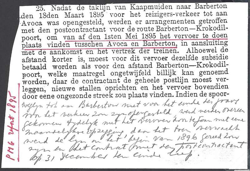 Transvaal post offices: "AVOCA" 1897. Earliest known cds and rare on cover. See below.