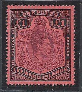 Leeward Islands: Very scarce `MISSING PEARL` George VI SG 114ba fine mint. CV £1700. See below.