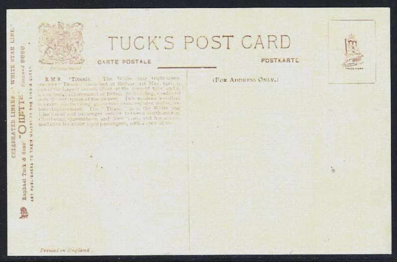 TITANIC unused postcard. See below.