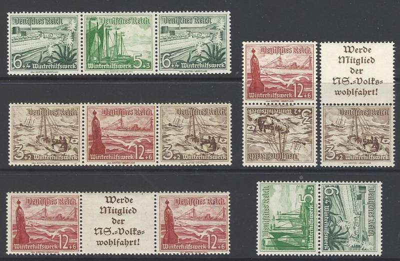 Germany 1930's Reich Se-tenant strips/pairs superb MNH/VFM. See below.