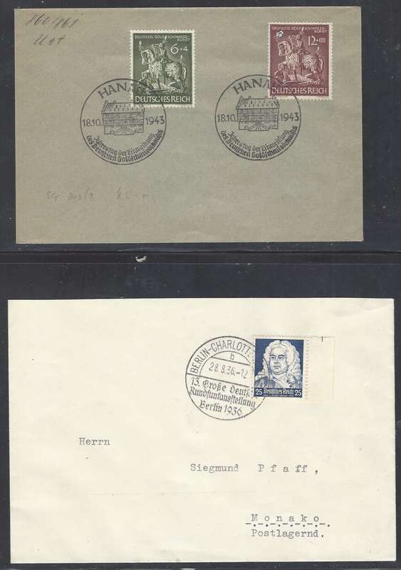 Germany Reich: Group of 5 covers/card. See below.