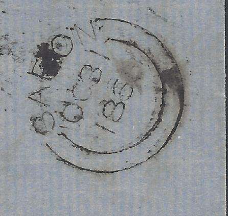 Cape Postal history: Rare 1865 SARON (Putzel RRR) cds wrapper to Cape Town. See below.