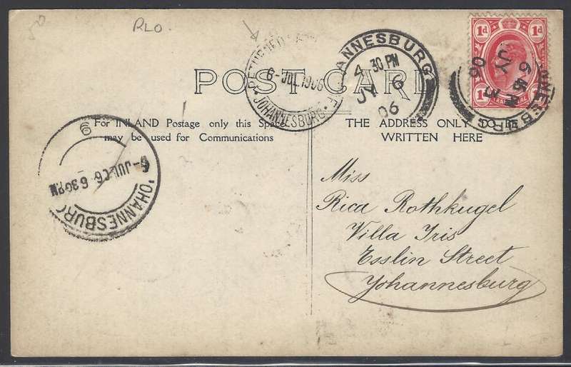Transvaal: 1906 Scarce RETURNED LETTER OFFICE / JOHANNESBURG cds. See below.