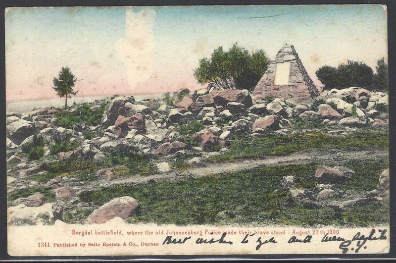 Transvaal: 1906 Bergdal battlefield p/card & POTCHEFSTROOM CANTONMENT cds - "R" Putzel. See below.