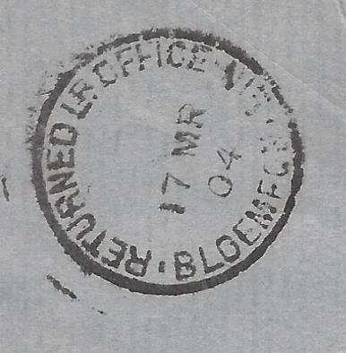 OFS: Scarce  1903 "RETURNED LETTER OFFICE / O.R.C." cds on O.H.M.S. cover. See below.